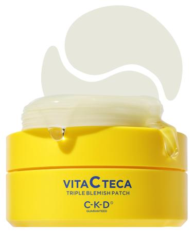 Vita C Teca Triple Blemish Patch - Pure Vitamin C Hydrogel Pads for Under Eyes Forehead Cheek - Dull Skin Treatment Revitalizing - Evens Skin Tone 60 Patches
