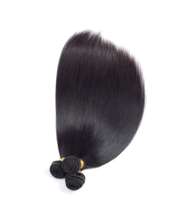 12A Grade Brazilian Virgin Straight Human Hair Bundles - 10 12 14 inches - 300g | Unprocessed Remy Hair Extensions - Buy Online on GoSupps.com