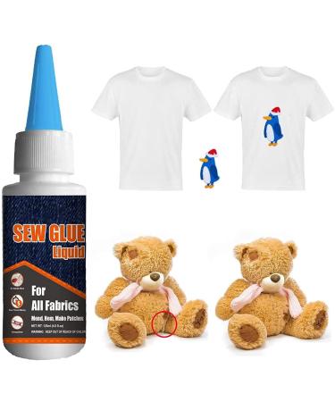 Plextone Quick Bonding Sew Glue - 1 Min Fast Dry Liquid Latex Adhesive for Fabrics & Doll Repair (60ml) - Buy Online on GoSupps.com