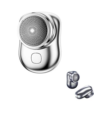 Mini-Shave Portable Electric Shaver 2023 New Upgrade Electric Razor For Men Wet & Dry Rotary Electrical Shave - One-Button Usb Rechargeable Shaver (Silver-B)