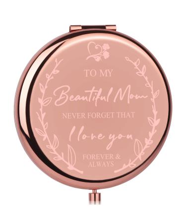 Gifts for Mothers Day from Daughter - I Love You Mom  Rose Gold Compact Mirror  Gifts for Mom from Daughter Son  Mom Gifts from Daughters  Mama Mothers Day Birthday Gifts  Mom Mother Presents