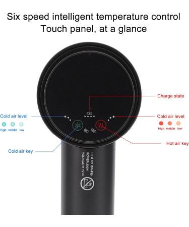 Cordless Hair Dryer 300W Rechargeable Negative Ion Blower Cold or Hot Air Portable Hair Dryer Travel Household Fast Drying (US Plug 100-240V) - Buy Online on GoSupps.com