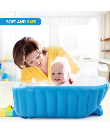 EZYCOK Baby Inflatable Bathtub  Portable Toddler Bathtub Baby Bath Tub Foldable Travel Tub with Air Pump  Blue - Buy Online on GoSupps.com