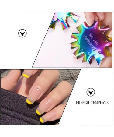 WPOND Stainless Steel Nail Art Edge Trimmer Template - Colorful DIY French Manicure Tool for Perfect Nail Styling - Buy Online on GoSupps.com