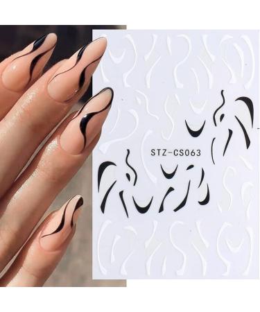 Metallic Golden French Nail Art Stickers Decals | 3D Self-Adhesive Glitter Lines & Hearts | 7 Sheets Nail Art Decoration for Women - Buy Online on GoSupps.com