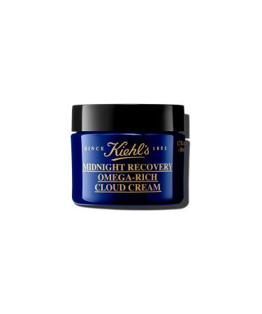 Kiehl's Midnight Recovery Omega Rich Botanical Night Cream Overnight Renewing Face Moisturizer Plumps & Replenishes Skin Barrier with Omega Oils & Fatty Acids Lavender Scent - 1.7 fl oz