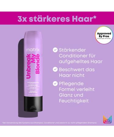 Matrix Unbreak My Blonde Conditioner 300ml | Repair Damaged & Chemically Treated Hair with Citric Acid International Shipping Available - Buy Online on GoSupps.com