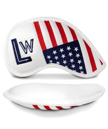 Patriotism Golf Lob Wedge Cover for Golf Club, Golf Iron Headcover for Lob Wedge fits Taylor Made, Callaway, Ping(1pc #LW Cover)