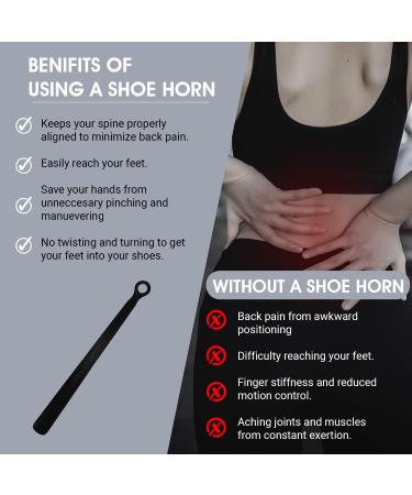 18 Inch Plastic Long Shoe Horn for Men, Women, Kids - Extended Reach Dressing Aid for Seniors, Elderly, Disabled - Leather Hero Pack of 1 - Buy Online on GoSupps.com