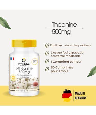 L-Theanine 500mg - 60 tablets - Adaptogen - Animated acid | Warnke Vitalstoffe - Quality from German pharmacies - Buy Online on GoSupps.com