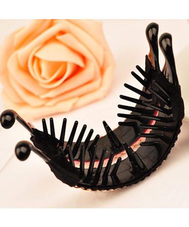 Korean Style Stripe Bow Hair Claw Set for Women and Girls - 3pcs | Elegant Solid Cloth Ties Ponytail Hold Clips - Buy Online on GoSupps.com