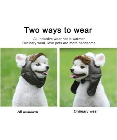 Dog Aviator Hat | Winter Pilot Hat with Ear Flaps for Cold Weather | Stylish Coffee Dog Gear - Buy Online on GoSupps.com