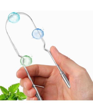 Tebinzi Tongue Scraping Tool for Adults | Stainless Steel U-Shaped Tongue Cleaner | Healthy Oral Hygiene & Bad Breath Solution | Includes Silver Travel Bag - Buy Online on GoSupps.com