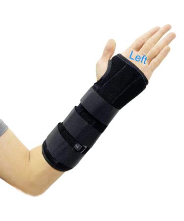 TANDCF Unisex Forearm and Wrist Support Splint Brace Double Fixation Wrist Brace for Carpal Tunnel Adjustable Night Time Forearm Immobilizer Brace Splints 9.8 inch (25cm) length(LH/S) Left Hand Small/Medium