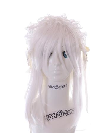C-06-2 White Maid Lolita Headband with Bow & Pearl Necklace | Gothic Hair Accessory for International Shipping - Buy Online on GoSupps.com