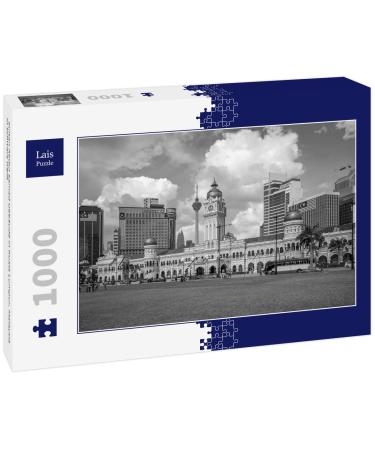 Lais Puzzle Sultan Abdul Samad Building in Kuala Lumpur Malaysia in black and white 1000 pieces