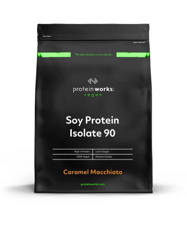 Protein Works Soy Protein 90 (Isolate) Protein Powder | 100% Plant-Based | Low Fat | No Added Sugar | Gluten-Free | Caramel Macchiato | 500 g Caramel Macchiato 500g