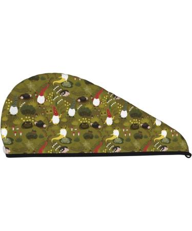Gnomes Playing in the Garden Microfiber Hair Towel | Soft Super Absorbent Coral Velvet Hair Wrap for Women - Quick Dry Cap for Long Curly & Thick Hair - Buy Online on GoSupps.com