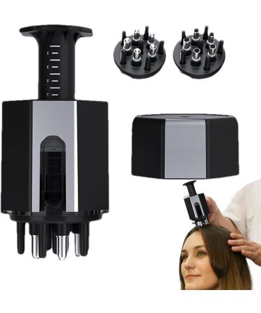 Ruwshuuk Scalp Oil Applicator | Portable Scalp Massage Device | Fluid Comb & Root Ridge Applicator for Home & Travel - Black Version - Buy Online on GoSupps.com