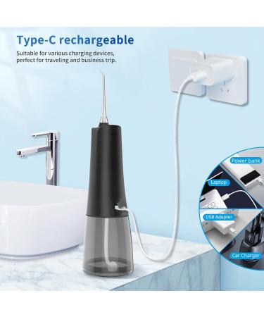 Portable Water Dental Flosser - 9 Modes 300ml Cordless Oral Irrigator | Rechargeable IPX7 Waterproof - Travel & Home Use (Black - Buy Online on GoSupps.com