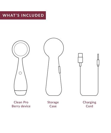 PMD Clean Pro: Smart Face Cleaning Device with Silicone Brush & Anti-Aging Massage - Waterproof SonicGlow Technology for Lifting Skin - Berry - Buy Online on GoSupps.com