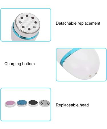 Electric Callus Remover Foot Scrubber Foot File Hard Skin Remover Pedicure Tools with 4 Replacement Grinding For Cracked Heels and Dead Skin(Blue) - Buy Online on GoSupps.com
