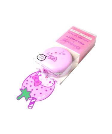 The Creme Shop 1 Hello Kitty Macaron Lip Balm Vitamin E Limited Edition   Strawberry : HMLB8384   Shea Butter  Made In Korea + Free Zipper Bag
