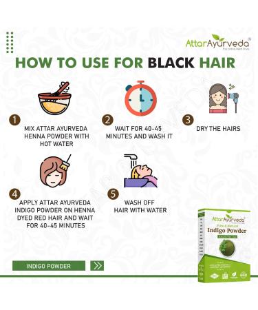Attar Ayurveda Indigo Powder for Hair Repair | 200GM | Ammonia & Sulphate Free | Deep Hydration for Black Hair - Buy Online on GoSupps.com