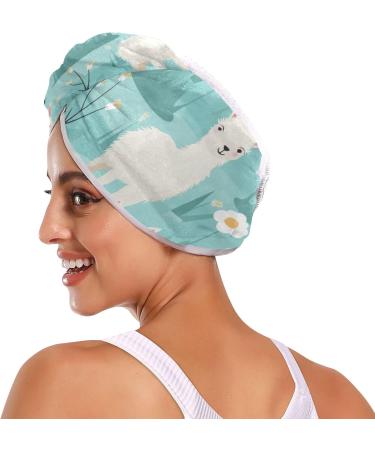 Llama Alpaca Hair Towel 2 Pack - Super Absorbent Quick Dry Hair Turbans for Women & Girls - Buy Online on GoSupps.com