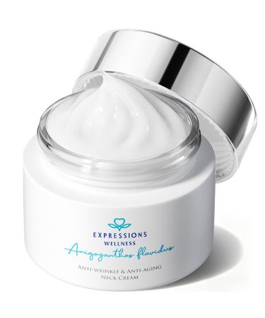 EXPRESSIONS WELLNESS Neck Firming Cream: Tighten and Lift Neck Cream with Retinol Collagen & Peptides Anti-Aging Wrinkle Moisturizer for Face Neck Chest & D collet 1.76 OZ