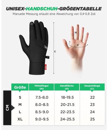 Winter Touchscreen Gloves for Men & Women - Thermal Non-Slip Cycling & Skiing Gloves - Breathable Elastic Running Gloves XL Black - Buy Online on GoSupps.com
