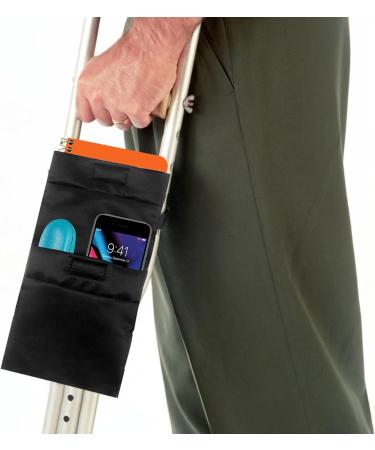 BUKISA Crutch Pouch Bag Crutch Accessories Bag for Water Bottle - Water-Resistant Pocket Organizer with Drink Holder Pouch for Crutches Phones Keys Pens Water Bottles - Buy Online on GoSupps.com