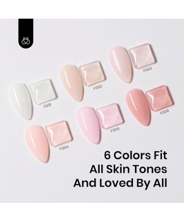 Beetles Color Base Gel Nail Polish Set 6 Sheer Neutral Shades Porcelain Doll Pink & Strengtheners for Perfect French Tips | 0.25 Fl Oz Each - Buy Online on GoSupps.com