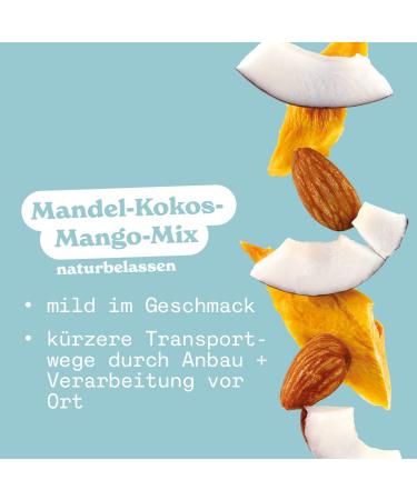 Nut Perfect Almond-Kokos Mango-Mix | Tropical Fruity Snack | Natural & Organic | Bio-Mango Bio-Coconut Spanish Almonds | 100g - Buy Online on GoSupps.com