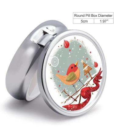 Travel Pill Box - 3 Compartment Merry Christmas Bird Design | Portable Pill Organizer for Purse & Pocket | Ideal for Medicine Storage - Buy Online on GoSupps.com
