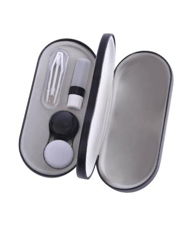 Fenteer Dual Glasses Case Contact Lens Box Glasses Container Hard Case Black and White