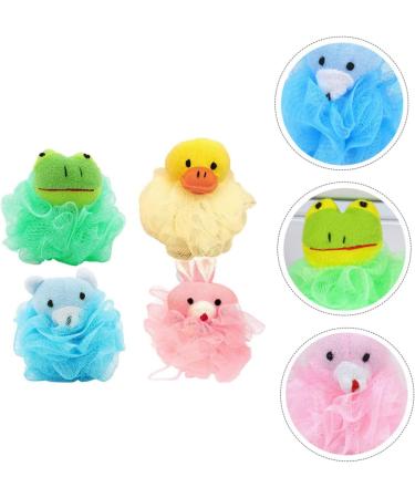 FRCOLOR 4pcs Bath Flower Sponges - Kids Loofah & Shower Puff for Fun Bathing & Cleaning - Buy Online on GoSupps.com