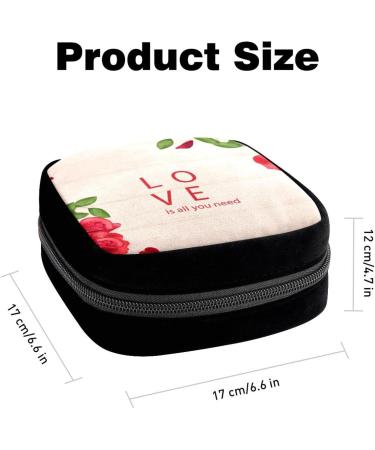 Period Bag Sanitary Napkin Storage - Love Word and Roses Color3105 | GIAPB Makeup Pouch - Buy Online on GoSupps.com