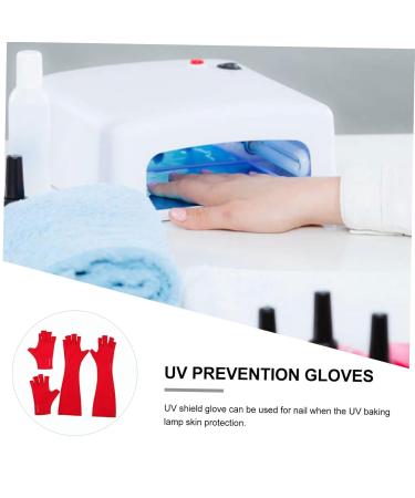 FRCOLOR 2 Pairs nail gloves nail art hand protector fingerless UV glove UV protection gloves Manicures Gloves Driving Gloves Fingerless Glove Shield Glove anti-black polyester Mj03 Dryer 25X9X0.4CM - Buy Online on GoSupps.com