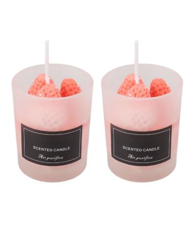 Scented Candle Set 2 Set Soy Aromatherapy Candles Scented Wax Birthday Gift for Relaxation Stress Relief(red Strawberry)