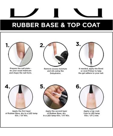 Didier Lab Rubber Base & Top Coat Gel Nail Polish Set - Clear Base Gel with No Wipe Top Coat - Long Lasting UV LED Polish for Strong Nails - Buy Online on GoSupps.com