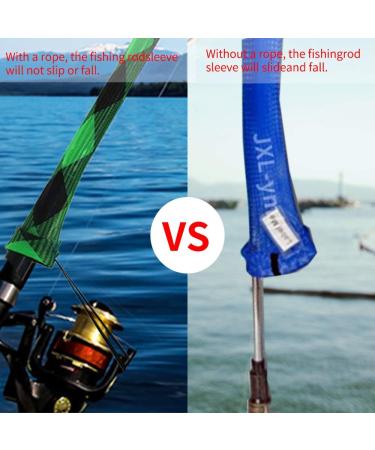 NATRUTH Rod Sock Fishing Rod Sleeve Cover Braided Mesh with Lanyard - 8pcs, 8 Color Options, for 74.8 Casting Sea Fishing Rods - Buy Online on GoSupps.com