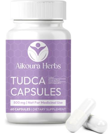 AIKOURA Tudca Capsules Natural Liver Support Supplement 800mg 60 Veg Capsules with Ginseng Ashwagandha & Milk Thistle - Buy Online on GoSupps.com