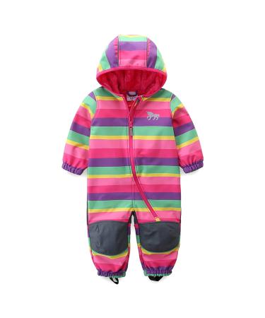 umkaumka Baby Boy and Girl Water Repellent Onesie All in One Romper Jumpsuit Snowsuit Fleece Lining Bunting Pramsuit - Muddy Play Outfits Purple 3-4 Years