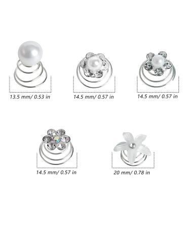 50 Piece Spiral Hair Clips - White Pearls & Rhinestones for Brides & Special Occasions | Elegant Hair Accessories - Buy Online on GoSupps.com