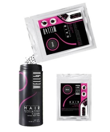 Well4u Micro Hair Fibers - Black Hair Powder for Thinning Hair (50g 50 Pack) - International Shipping Available - Buy Online on GoSupps.com