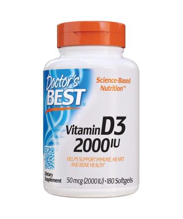 Doctor's Best Vitamin D3 50 mcg (2000 IU) 180 Softgels