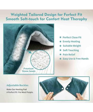 Weighted Heating Pad for Neck and Shoulders - Electric Heated Wrap for Pain Relief with 6 Heat Settings & Auto-Off Feature - Perfect Gift for Christmas - Buy Online on GoSupps.com