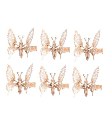 FRCOLOR butterfly headdress small butterfly clips Butterflies hair accessories Butterflies claw clips girls hollow hair gold clips Hair Pin metal snaps Hairpin princess clip flash alloy 3d