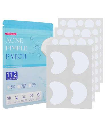 Invisible Acne Patch Zit Patch 112 Pcs Acne Patches Pimple Patches Dots for Spots Pimple Patches Acne Stickers Acne Pimple Patches 3 Sizes (8 mm 12 mm 38 mm x 26 mm)